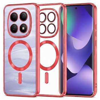 Kryt Techsuit Luxury Crystal MagSafe pro Xiaomi Redmi Note 15 5G / Note 15 4G / Poco M8 5G červený