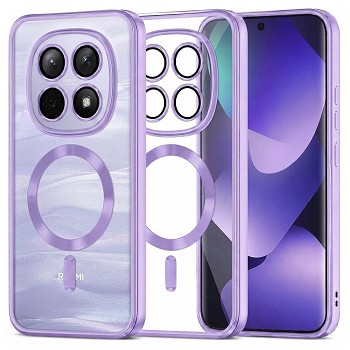 Kryt Techsuit Luxury Crystal MagSafe pro Xiaomi Redmi Note 15 5G / Note 15 4G / Poco M8 5G fialový