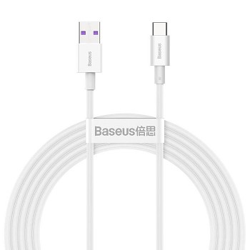 Datový kabel Baseus Superior Series Fast Charging USB-A-USB-C 66W 2m bílý