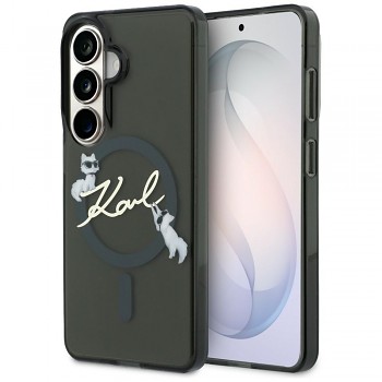 Kryt Karl Lagerfeld IML Choupette Karl Script Logo MagSafe (KLHMS26S5HKSCAK) pro Samsung Galaxy S26 černý