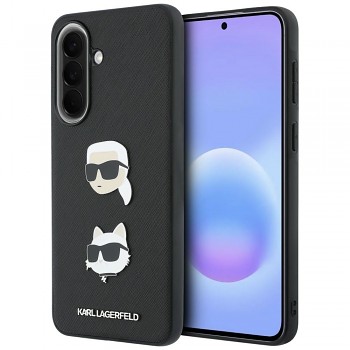 Kryt Karl Lagerfeld Hardcase K&C Heads Pins and Logo (KLHCSA37PSFDHPOK) pro Samsung Galaxy A37 5G černý
