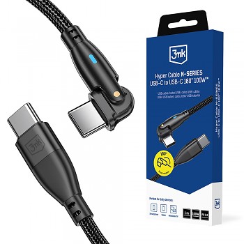 Datový kabel 3mk Hyper N-Series USB-C - USB-C 1m černý