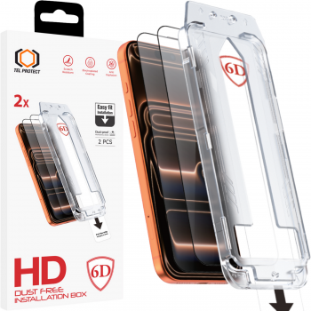 Tvrzené sklo Tel Protect Dust-Free Easy Fit 6D pro iPhone 17 Pro Max černé 2ks