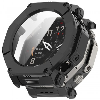 Ochranný kryt na hodinky s fólií Techsuit Defense360 Pro pro Amazfit T-Rex Ultra 2 černý
