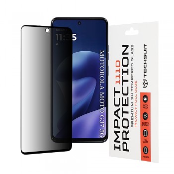 Tvrzené sklo Techsuit 111D Privacy Full Glue pro Motorola Moto G37 G37 Power G47 černé