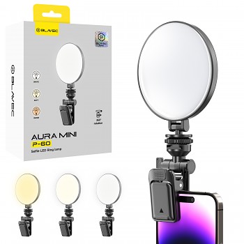 Světlo Blavec Selfie Ring Aura Mini LED P-60 s klipem černé