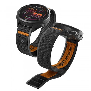 Řemínek na hodinky Spigen Athlex Air Quick Release 22mm aktivní černý a oranžový