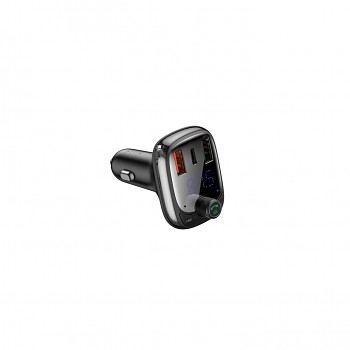 Adaptér do auta Baseus T Shaped S-13 USB-A/USB-A/USB-C a FM Transmitter Black