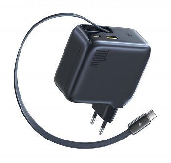 Nabíječka Baseus EnerCore CJ11 100W + zatahovací kabel USB-C Cluster Black