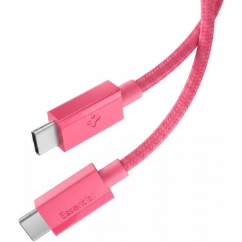 Kabel Spigen Essential EB6010CC (ACA10414) Fast Charging 2x Type-C 60W 480Mbps 1m růžový