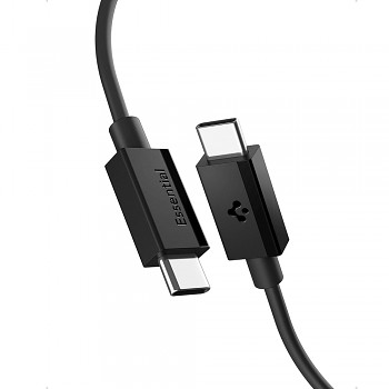 Kabel Spigen Essential EB6015CC (ACA10417) Fast Charging 2x Type-C 60W 480Mbps černý