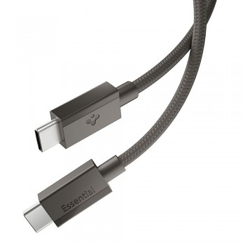 Kabel Spigen Essential EB6015CC (ACA10418) Fast Charging 2x Type-C 60W 480Mbps tmavě šedý