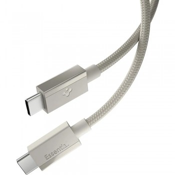 Kabel Spigen Essential EB6015CC (ACA10419) Fast Charging 2x Type-C 60W 480Mbps přírodně titanový