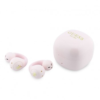 Bezdrátová sluchátka Guess Mini Classic Logo OWS Pink