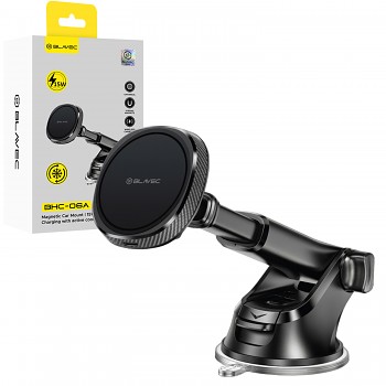 Držák do auta Blavec BHC-06A magnetický s bezdrátovým nabíjením na sklo/desku černý