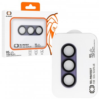 Tvrzené sklo Tel Protect 95% AR+AF Full Metal Camera Protector na fotoaparát pro Samsung Galaxy S26 Ultra fialové