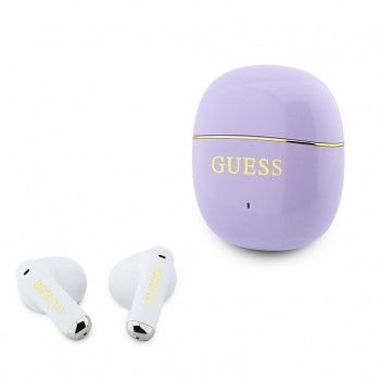 Bezdrátová Sluchátka Guess Gold Line Glossy Classic Logo TWS fialová