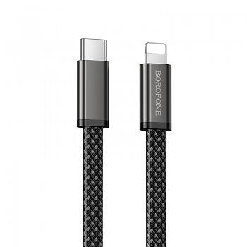 Kabel Borofone BX124 Peace USB-C / Lightning PD 30 W 1 m černý