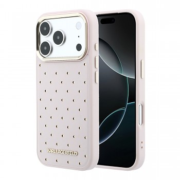 Zadní Kryt Karl Lagerfeld PU Perforated Gold Dots MagSafe pro iPhone 17 Pro Pink