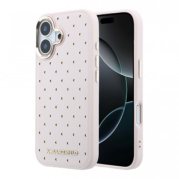 Zadní Kryt Karl Lagerfeld PU Perforated Gold Dots MagSafe pro iPhone 17 Pink