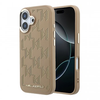 Zadní Kryt Karl Lagerfeld PU Perforated Monogram MagSafe pro iPhone 17 Beige