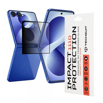 Tvrzené privátní sklo Techsuit 111D Full Glue pro Samsung Galaxy Z Flip8 černé