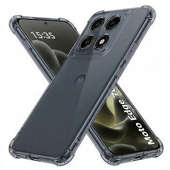 Kryt Techsuit Shockproof Clear Silicone pro Motorola Edge 70 Pro kouřově černý