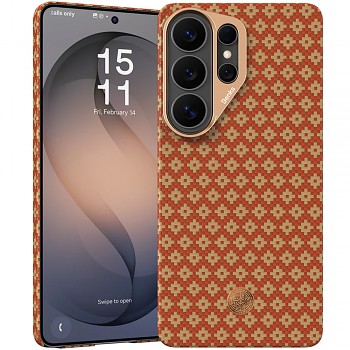 Kryt Benks ArmorGrid ArmorAir MagSafe z Kevlaru 600D pro Samsung Galaxy S26 Ultra oranžový