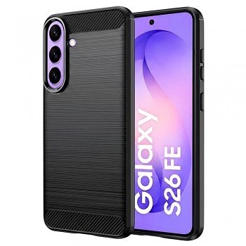 Kryt Techsuit Carbon Silicone pro Samsung Galaxy S26 FE a Samsung Galaxy S25 FE černý