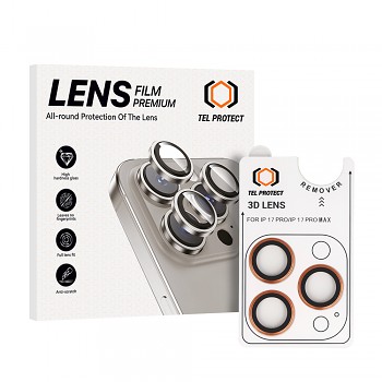 Tvrzené sklo na fotoaparát Tel Protect 3D Lens pro iPhone 17 Pro a 17 Pro Max oranžové 3 ks