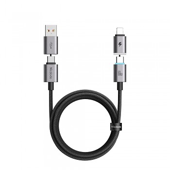 Nabíjecí a datový kabel Mcdodo Extreme Energy 4v1 USB-C a Lightning 60 W 1.2 m černý