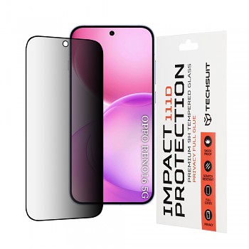 Tvrzené sklo Techsuit 111D Privacy Full Glue pro Oppo Reno16 a Reno16 Pro černé