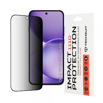 Tvrzené sklo Techsuit 111D Privacy Full Glue pro Oppo Reno16 F a Reno16 FS černé