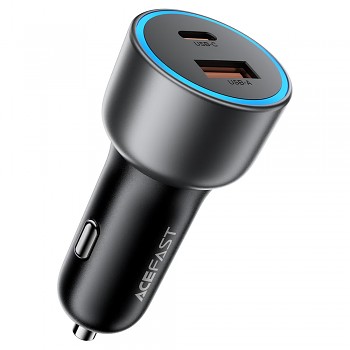 Nabíječka do auta Acefast B21 75 W USB-C a USB kovově šedá