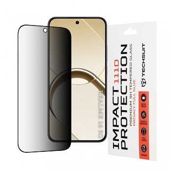 Tvrzené sklo Techsuit 111D Privacy Full Glue pro Realme 16 5G černé