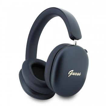 Bezdrátová sluchátka Guess Metallic Finish Gold Script Logo ENC tmavě modré