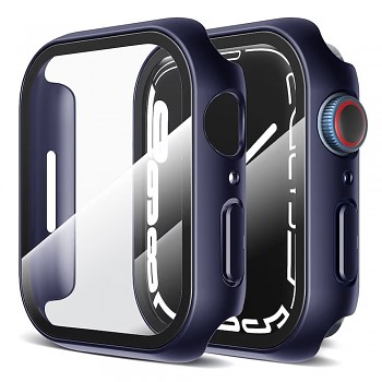 Ochranný kryt s tvrzeným sklem Techsuit Defense360 Pro pro Apple Watch 7 41 mm tmavě modrý