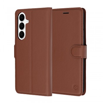 Pouzdro Techsuit Leather Folio pro Samsung Galaxy S26 FE a S25 FE hnědé