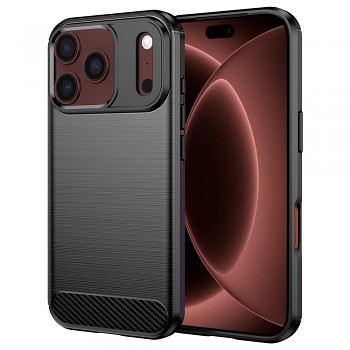 Kryt Techsuit Carbon Silicone pro iPhone 18 Pro Max / iPhone 17 Pro Max černý