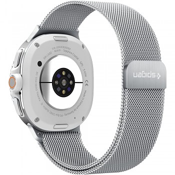 Řemínek Spigen Metal Fit pro Samsung Galaxy Watch9 Watch8 a Watch8 Classic stříbrný
