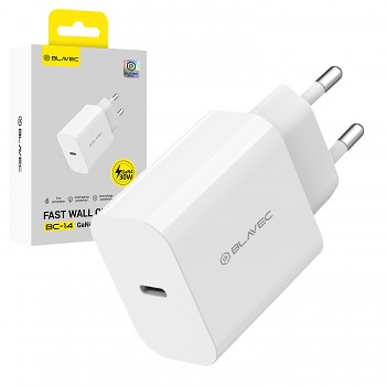 Adaptér Blavec BC-14 GaN4 USB-C PD QC 30W 3A bílý