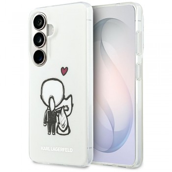 Kryt Karl Lagerfeld IML K&C Back Logo MagSafe pro Samsung Galaxy S26 průhledný s bílými prvky
