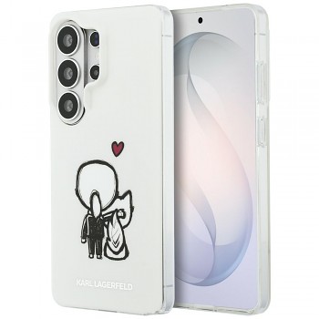 Kryt Karl Lagerfeld IML K&C Back Logo MagSafe pro Samsung Galaxy S26 Ultra průhledný s bílými prvky