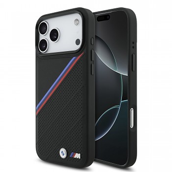 Kryt BMW M Tricolor Perforated Pattern MagSafe pro Apple iPhone 17 Pro Max černý