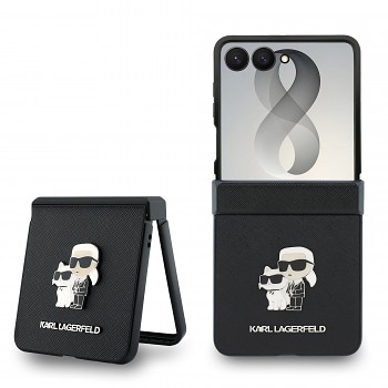 Kryt Karl Lagerfeld PU Saffiano Karl and Choupette pro Samsung Galaxy Z Flip 8 černý