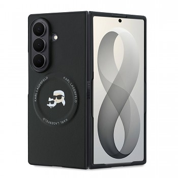 Kryt Karl Lagerfeld PU Karl and Choupette Heads Magnetic pro Samsung Galaxy Z Fold 8 Ultra černý