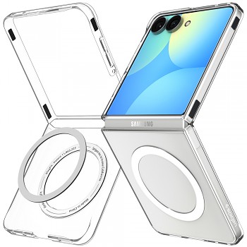 Spigen kryt Air Skin MagFit pro Samsung Galaxy Z Flip8, transparentní s bílými prvky