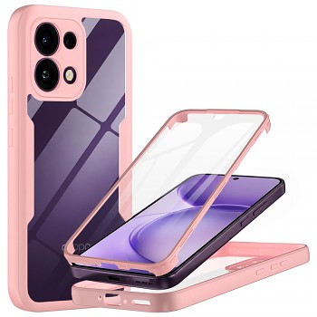 Techsuit kryt ColorVerse 360 Series s ochranou displeje pro Oppo Reno16 F / Reno16 FS, růžový