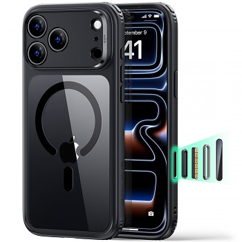 ESR kryt Classic Hybrid HaloLock pro iPhone 18 Pro / iPhone 17 Pro, transparentní s černými prvky