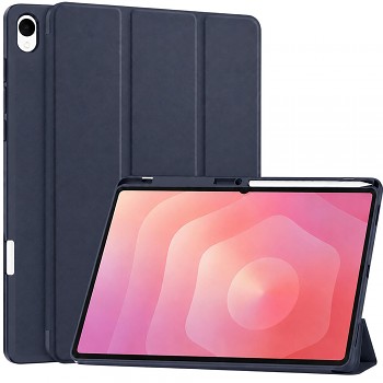 Techsuit pouzdro Flex Trifold s držákem na stylus pro Samsung Galaxy Tab S12 Plus, tmavě modré